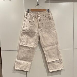 NWOT Rudy Jude Natural Canvas Cream Ankle-Length Cropped Utility Jeans sz4